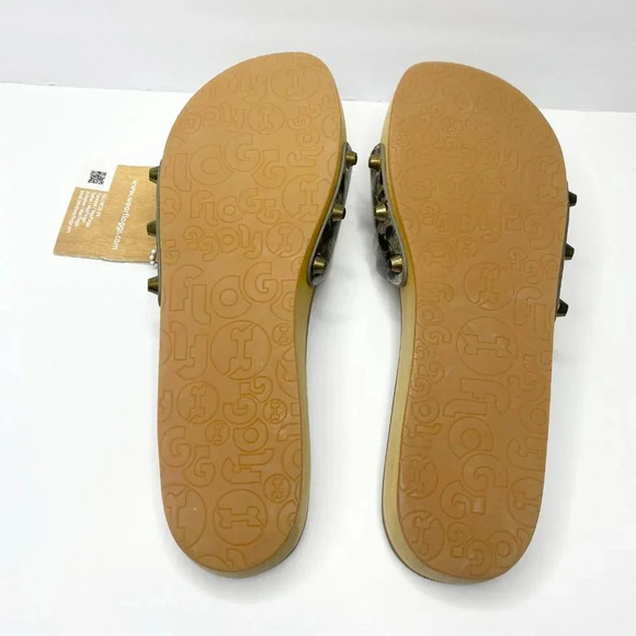 NEW Flogg Melanie Sandals Animal Print Wooden Platform Slides Retro Y2K Size 7.5 - Picture 9 of 10